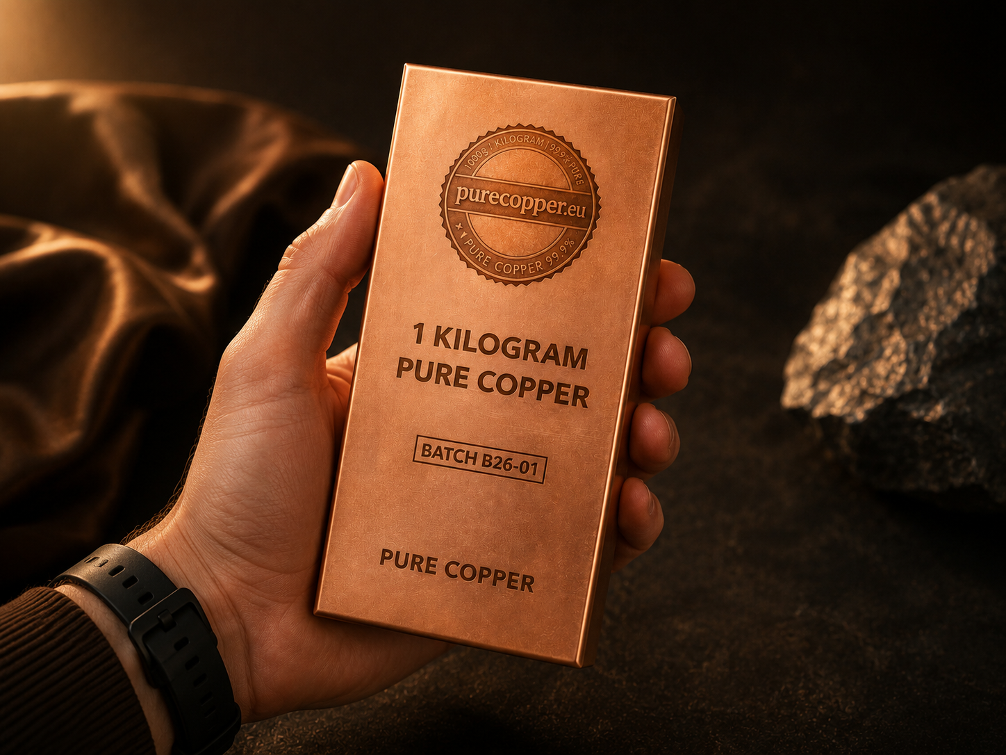 Pure Copper Bar 1 KG with certificate